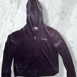 Navy blue velvet Juicy Couture hoodie
